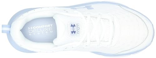 Under Armour Women's Charged Assert 10, (109) White/White/Metallic Celeste, 8, US