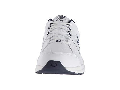 New Balance Men's 608 V5 Casual Comfort Cross Trainer, White/Navy, 8.5