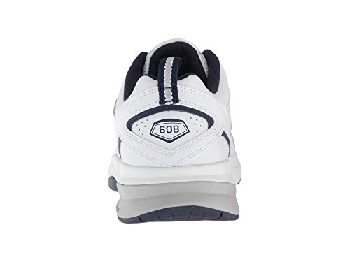 New Balance Men's 608 V5 Casual Comfort Cross Trainer, White/Navy, 8.5