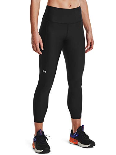 Under Armour Womens HeatGear Armour High Waisted Ankle No-Slip Leggings , Black (001)/White , Small