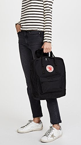 Fjällräven Kånken Unisex Travel Backpack - Side Slip Pocket - Adjustable Shoulder Straps - Dual Top Handles Black One Size One Size