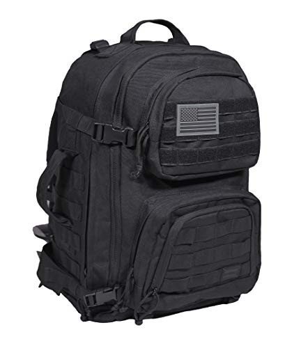 Rockland Military Tactical Laptop Backpack, Black, Large