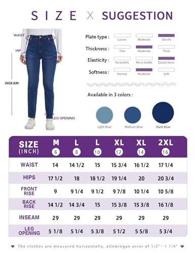 LICTZNEE Skinny Jeans for Women, High Waist Stretchy Jeans with Pockets Slim Fit Leg