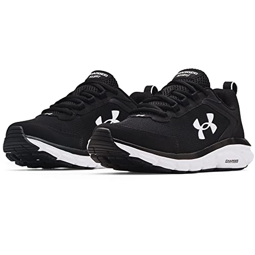 Under Armour Women's Charged Assert 9, Black (001)/White, 5 M US