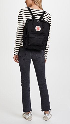 Fjällräven Kånken Unisex Travel Backpack - Side Slip Pocket - Adjustable Shoulder Straps - Dual Top Handles Black One Size One Size