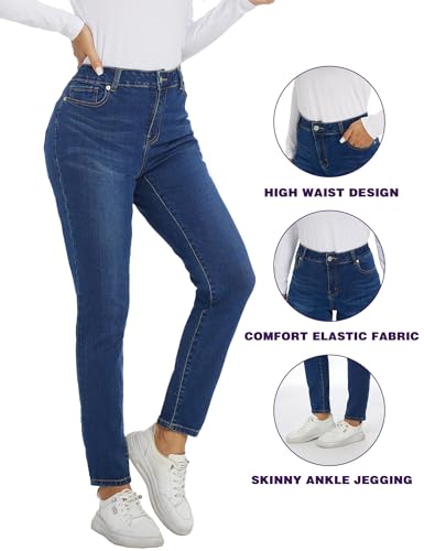 LICTZNEE Skinny Jeans for Women, High Waist Stretchy Jeans with Pockets Slim Fit Leg