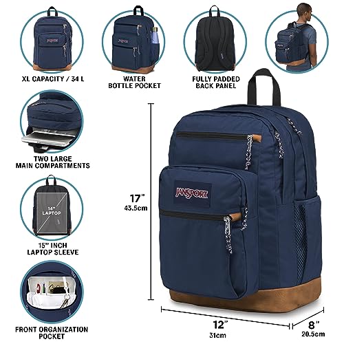 JanSport Cool Backpack, with 15-inch Laptop Sleeve - Large Computer Bag Rucksack with 2 Compartments, Ergonomic Straps, Black