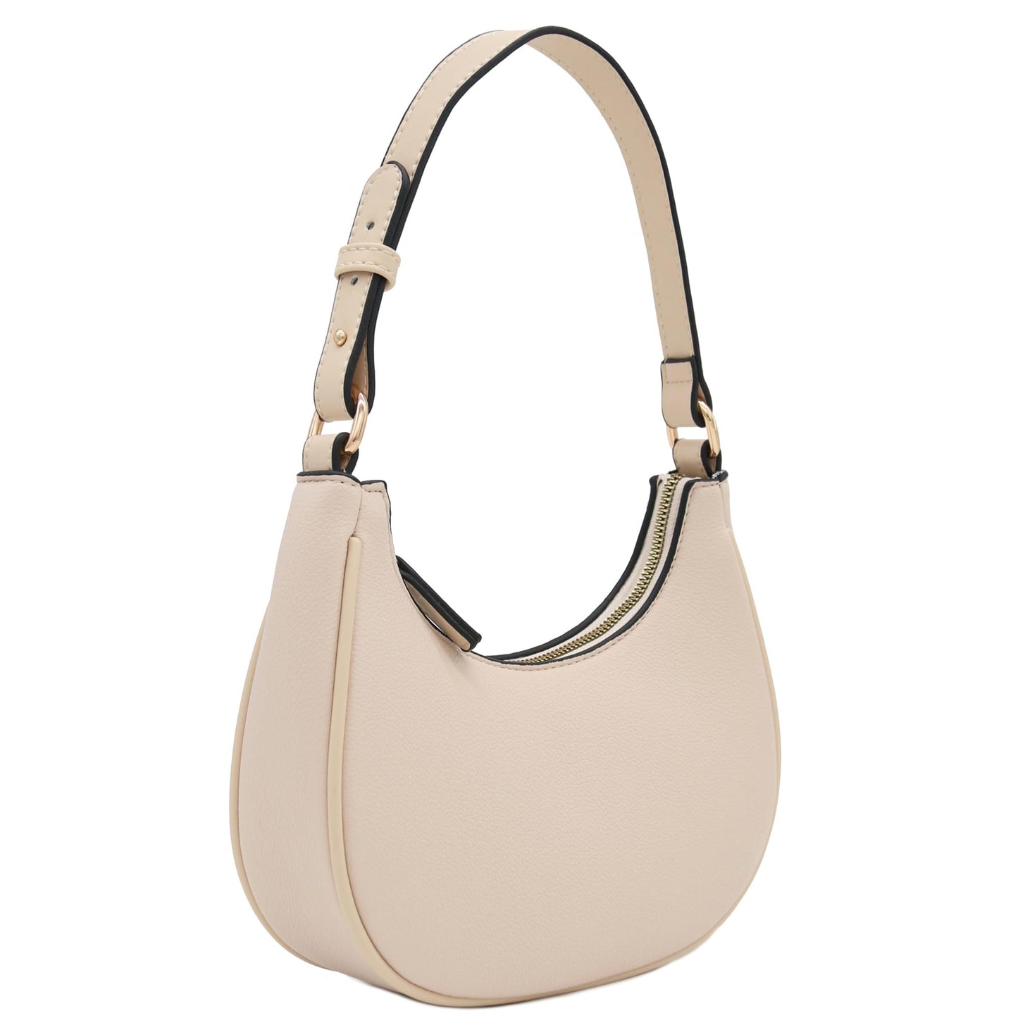 Small Crescent Shoulder Bag Underarm Purse (Nude)