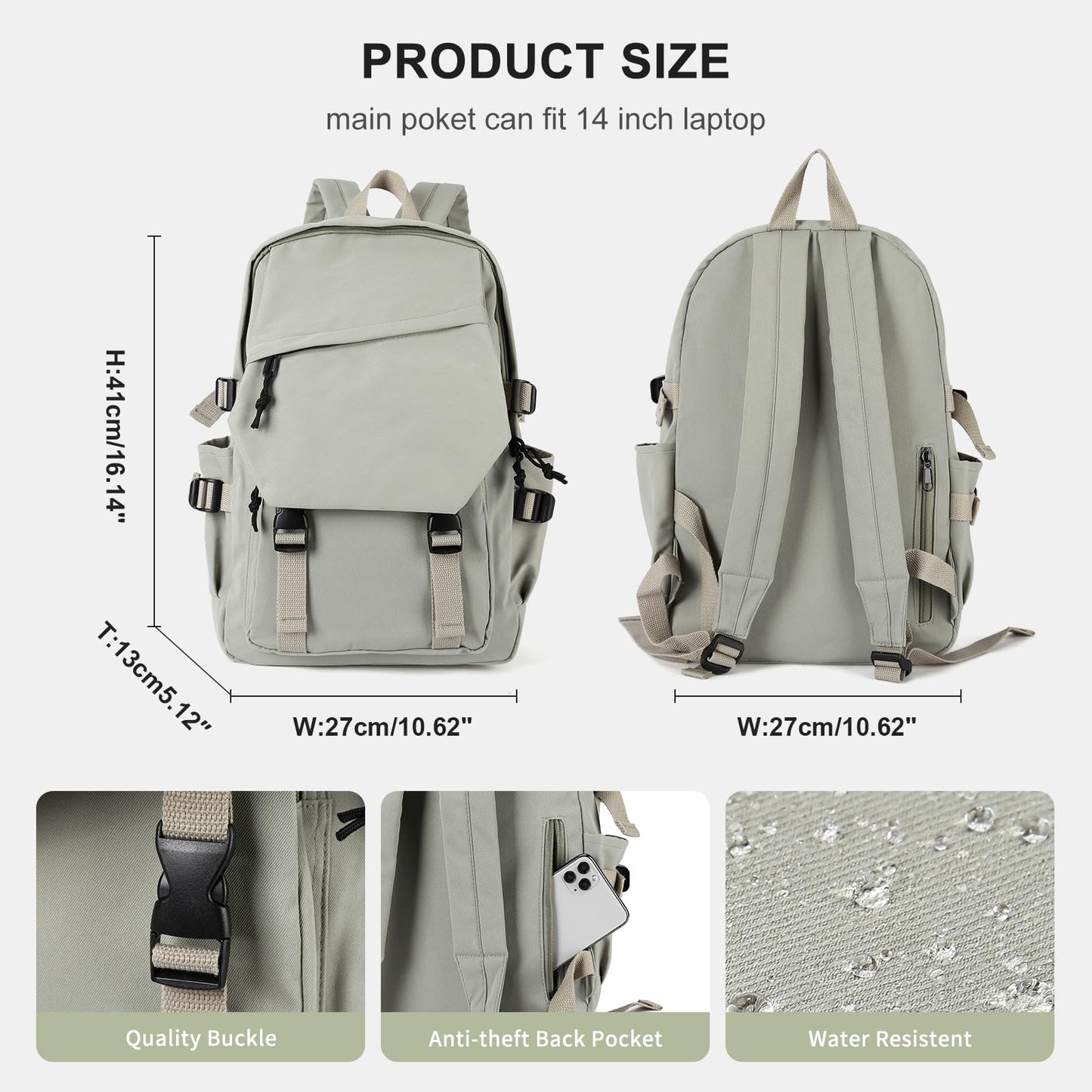 Lightweight School Bag College Laptop Backpack for Men Women Travel bag High School Middle Bookbag for Boy Girls