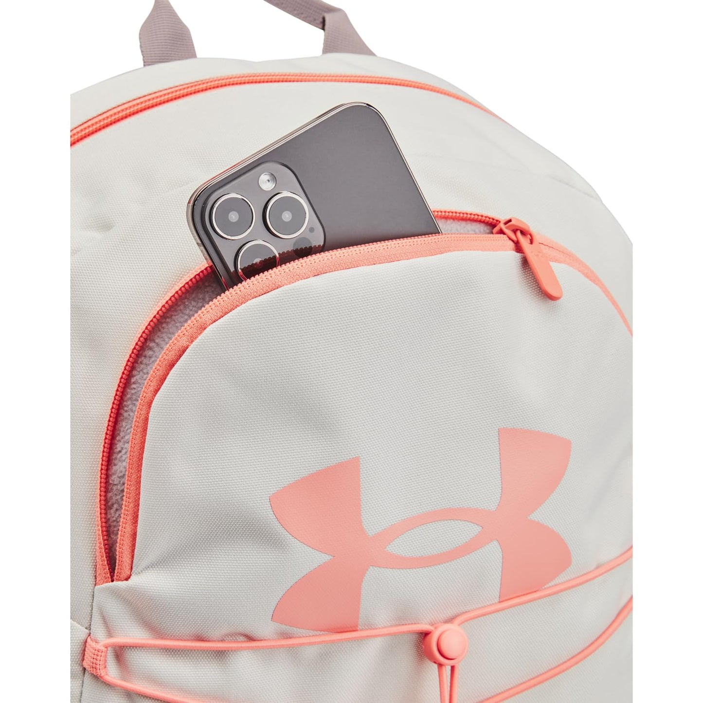 Under Armour Unisex-Adult Hustle Sport Backpack, (115) White Clay/Tetra Gray/Aero Orange, One Size Fits All