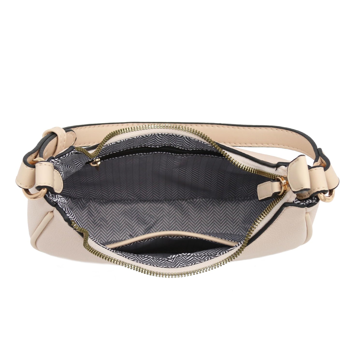 Small Crescent Shoulder Bag Underarm Purse (Nude)