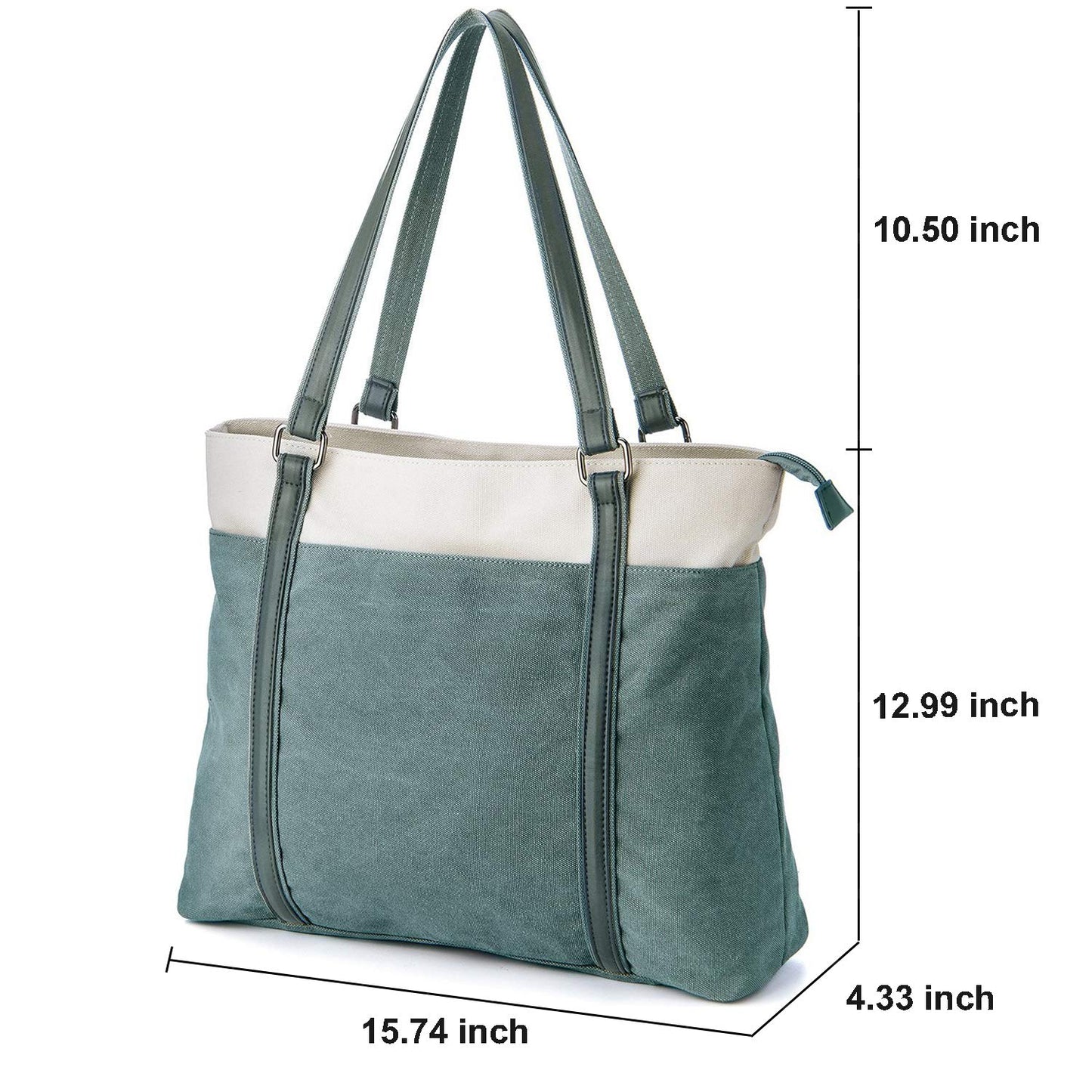 Women Laptop Tote Bag for Work Lightweight Splice Canvas 15.6 Inch Handbag Purse