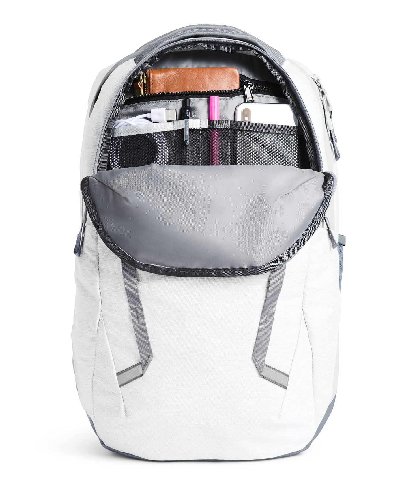 THE NORTH FACE Women's Vault Everyday Laptop Backpack, TNF White Metallic Melange/Mid Grey, One Size